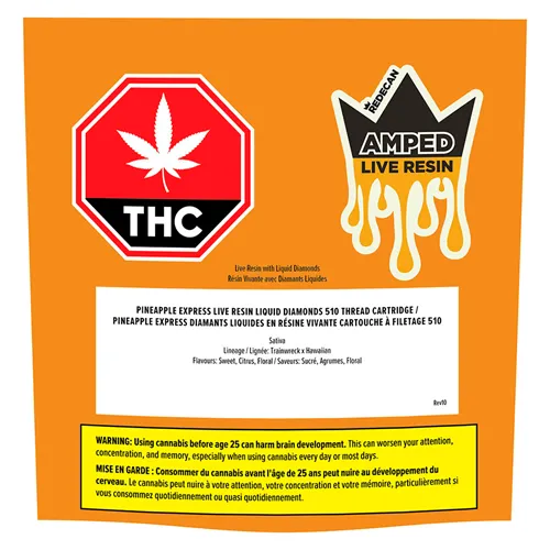 Amped Live Resin Pineapple Express - Redecan - 510 Cartridges