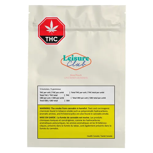 Live Rosin Sour Peach - Leisure Club - Gummies