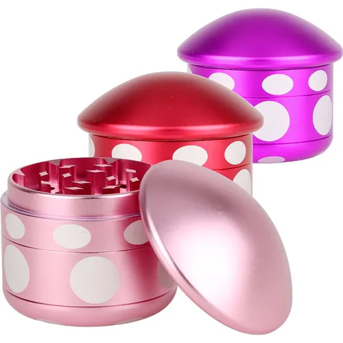 Product image of Generic, 4-Piece Mushroom Aluminum Grinder 2.2"