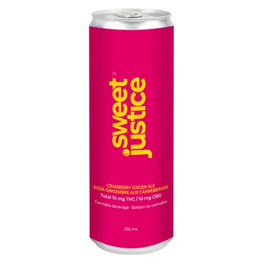 Product image of Cranberry Ginger Ale 10 THC + 10 CBG - Sweet Justice - Minor Cannabinoid Drinks