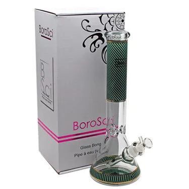 Product image of Borosci, 15" 7mm Decal Beaker Glass Bong