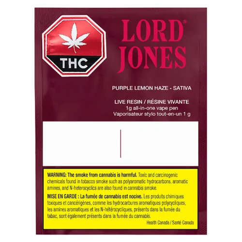 Purple Lemon Haze Live Resin Disposable Vape Pen - Lord Jones - Disposable