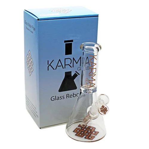Product image of Karma, 9" Good Karma Skinny Beaker Glass Bong w/ Rounded Base