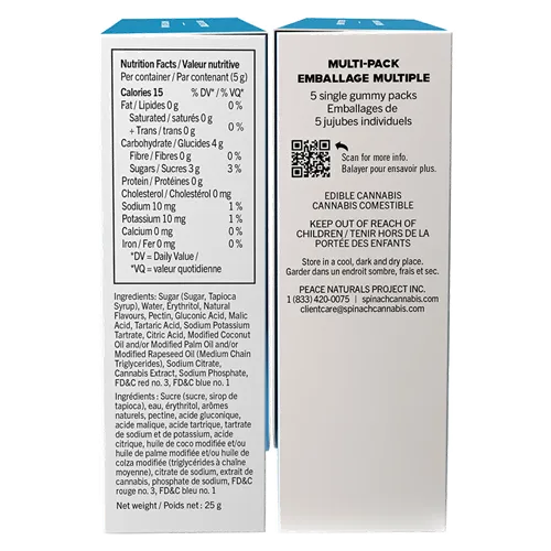 Fully Blasted Blue Raspberry Watermelon 5 Pack - SOURZ by Spinach - Gummies