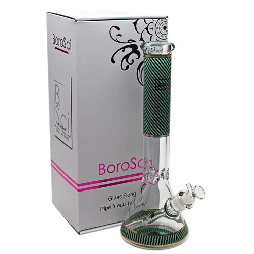 Product image of Borosci, 15" 7mm Decal Beaker Glass Bong