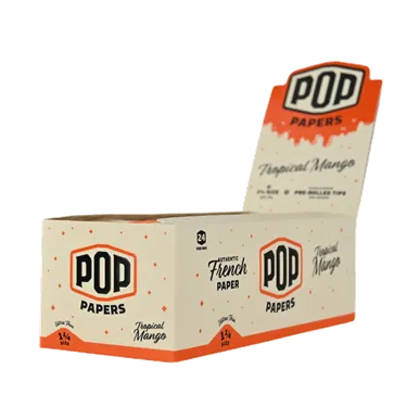 Product image of Pop Papers, Tropical Mango Ultra Thin Rolling Paper w/ Flavoured Tips
