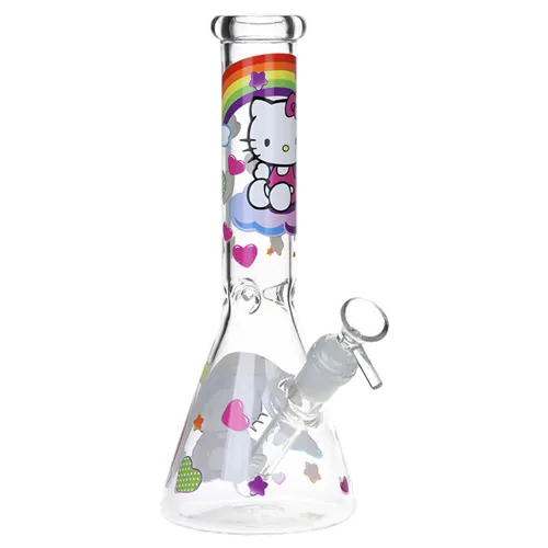 Product image of 10" Greetings Feline Glass Beaker Water Pipe