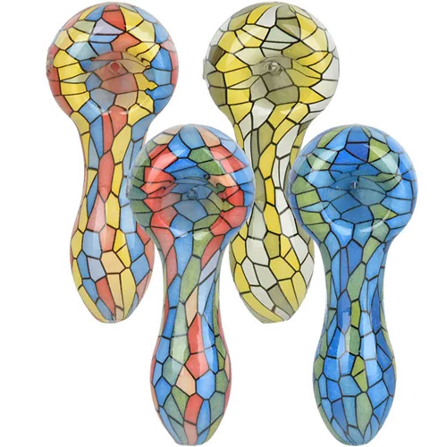 Product image of Mosaic Patterened Colorful Print Glass Hand Pipe