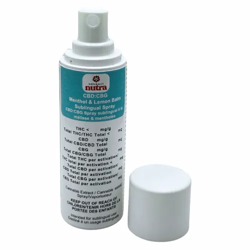 CBD:CBG Menthol Lemon Balm Sublingual Spray - Naturally Nutra - Sprays