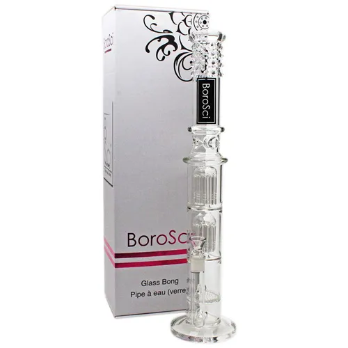 Product image of Borosci, 22" Triple Perc Double Tree Honeycomb Glass Bong