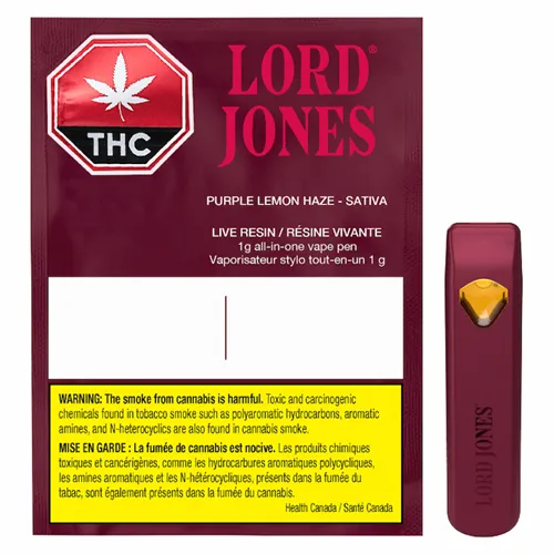 Purple Lemon Haze Live Resin Disposable Vape Pen - Lord Jones - Disposable