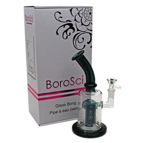 Product image of Borosci, 9" Bent Neck Tree Perc Glass Bong / Bubbler