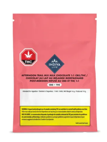 Afternoon Trail Mix Milk Chocolate 1:1 CBG:THC - Indiva Life - Chocolate