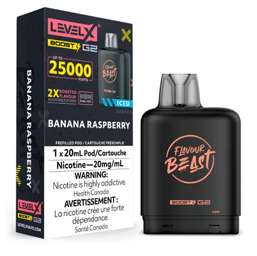 Product image of Banana Raspberry Iced - Flavour Beast x Level X G2 Boost - Pod