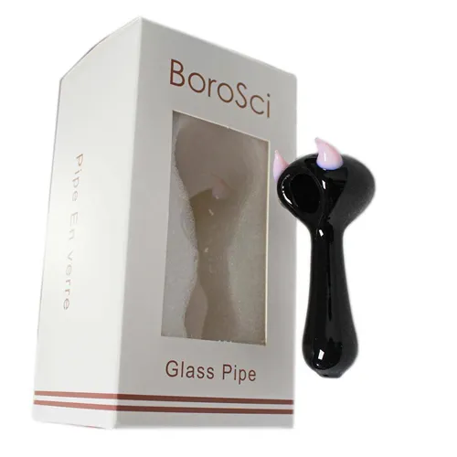 Product image of Borosci, 4" Pink Horns Glass Pipe