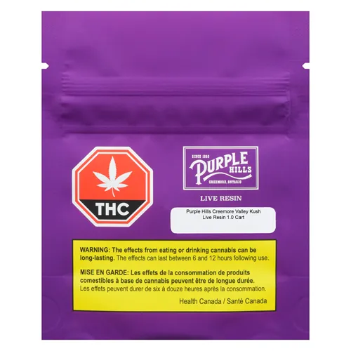 Creemore Valley Kush Live Resin - Purple Hills - 510 Thread Cartridge