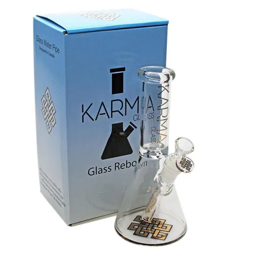 Product image of Karma, 9" Good Karma Skinny Beaker Glass Bong w/ Rounded Base