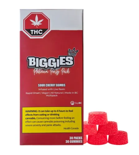 Sour Cherry Bombs Live Resin Chews Multi-pack - BIGGIES - Gummies