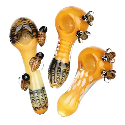 Product image of 4-5" Bumble Bee Glass Spoon Pipe