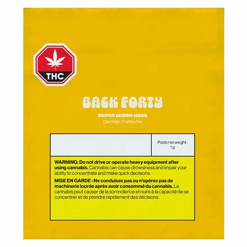 Super Lemon Haze Sativa - Back Forty - 510 Cartridge