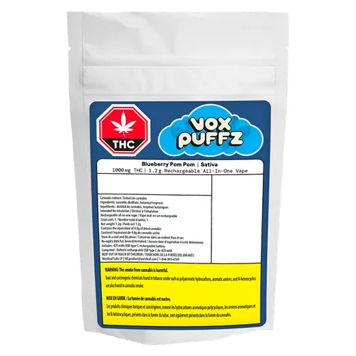 Blueberry Pom Pom All-In-One 1000 - Vox Puffz - Disposables