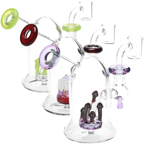 Product image of Pulsar, 5" Bioluminescence Shroom Perc Mini Glass Dab Rig