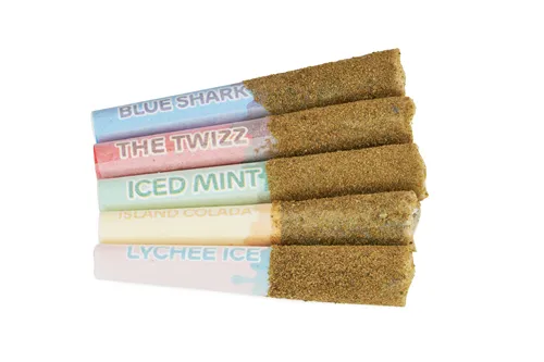 Product image of Five of Diamonds Kief Coated Liquid Diamond Infused - Sticky Greens - Infused Joints