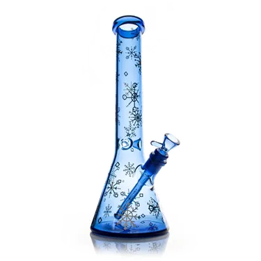 Product image of Red Eye Glass, 15" Winter Wonderland Beaker Base Water Pipe