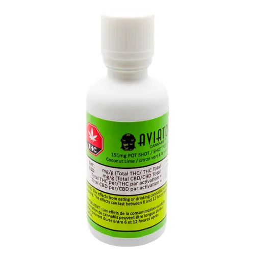Product image of 151 mg Pot Shot Coconut-Lime - Aviator Cannabis Co. - Ingestible Oils