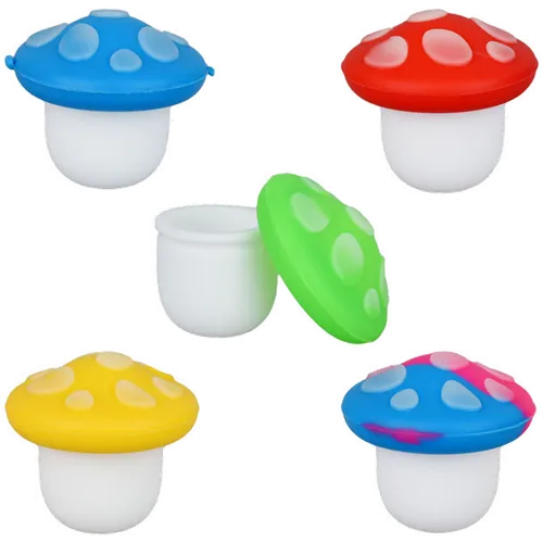 Product image of 5mL Glow in Dark Mushroom Silicone Concentrate Container