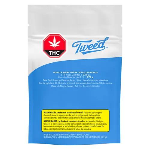 Gorilla Berry Grape Liquid Diamonds - Tweed - 510 Cartridges