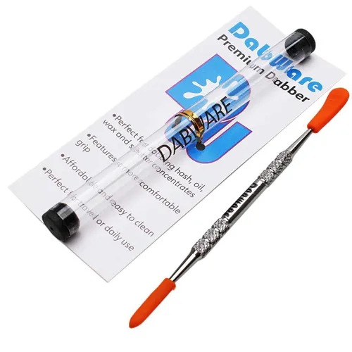 Product image of DabWare, 6.5" Long Silver Dabber with Silicone Tips