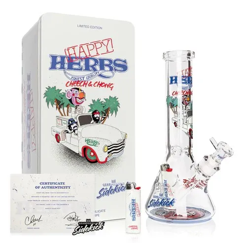 Gear Premium, 12" 7mm Thick Happy Herbs Sidekick Water Pipe