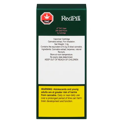 24k Gold Punch Delta 8 THC Vape - RedPill - 510 Cartridge
