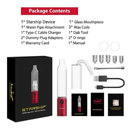 Product image of Hamilton Devices, Starship Triple Cartridge 510 Battery & Extract Vaporizer