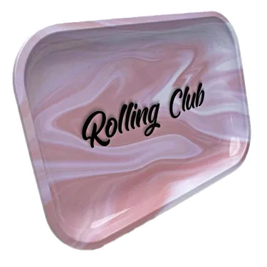 Product image of Rolling Club, Pink Metal Rolling Tray