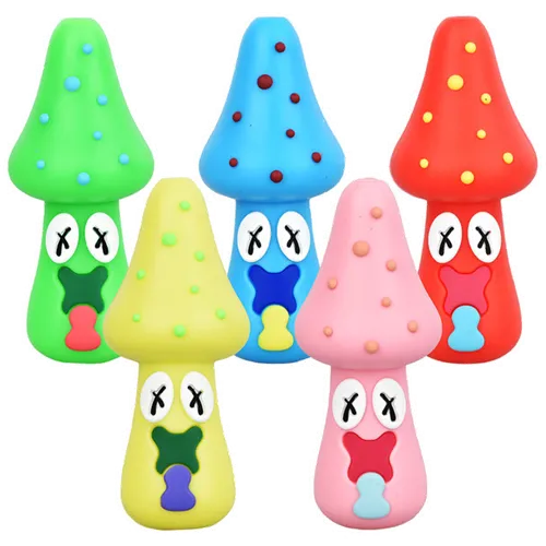 Product image of 3" Spacey Facey Mushroom Silicone Hand Pipe
