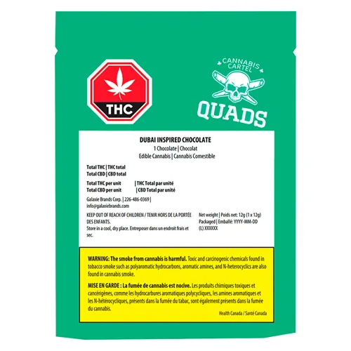Dubai Chocolate - Cannabis Cartel QUADS - Chocolates