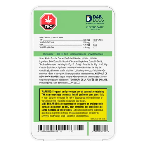 Alaska Thunder Grape Electric Dartz - Dab Bods - Joints