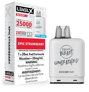 Product image of Epic Strawberry - Flavour Beast Unleashed x Level X G2 Boost - Pod