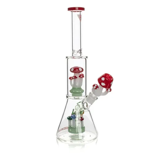 Product image of Red Eye Glass, 12" Amanita Dual Chamber Beaker Base Water Pipe