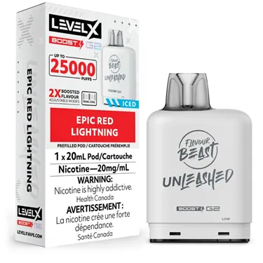 Product image of Epic Red Lightning - Flavour Beast Unleashed x Level X G2 Boost - Pod