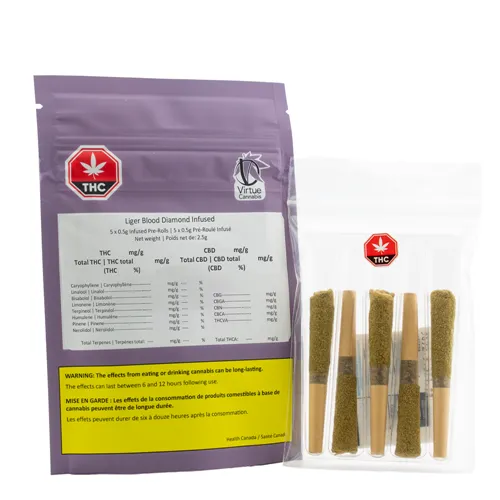 Liger Blood Diamond Infused - Virtue Cannabis - Infused Joints