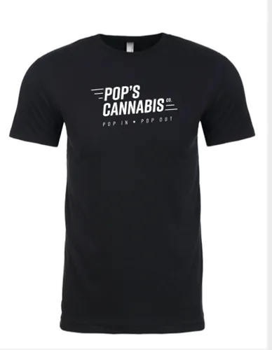Product image of Pop's Cannabis, Black T-Shirt w/ White Logo