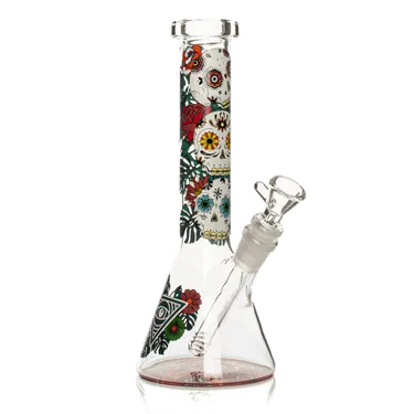 Product image of Red Eye Glass, Sugar Skull Glow in the Dark Water Pipe
