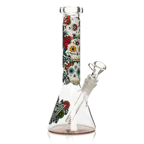 Product image of Red Eye Glass, Sugar Skull Glow in the Dark Water Pipe