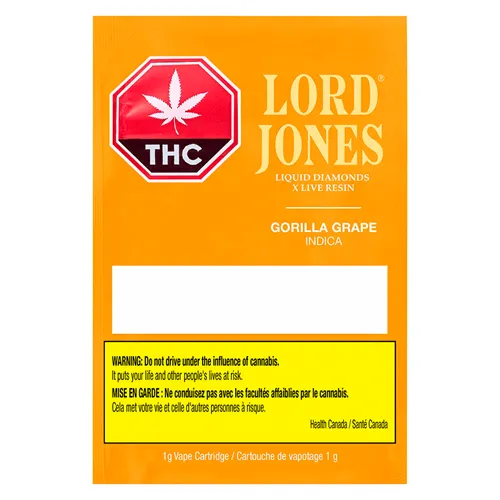 Gorilla Grape Liquid Diamonds x Live Resin - Lord Jones - 510 Cartridges