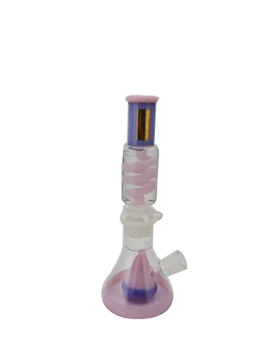 Product image of Borosci, 10" Pyramid Perk Freezer Coil Glass Bong