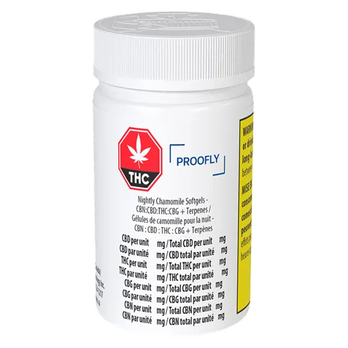 Nightly Chamomile Softgels - CBN:CBD:THC:CBG + Terpenes - Proofly - Capsules