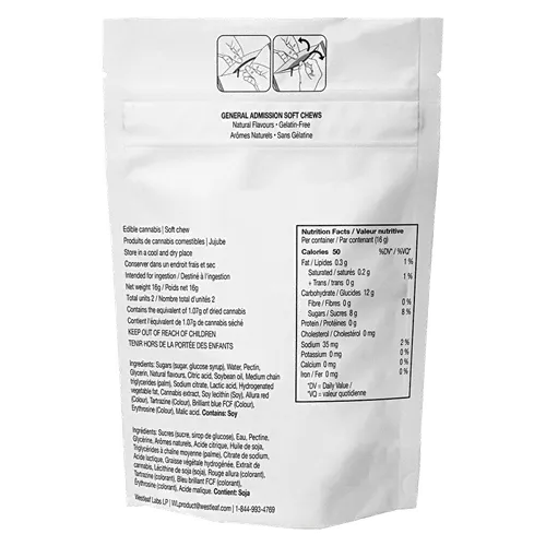 Strawberry Kiwi THC/CBG Soft Chews (1:1) - General Admission - Gummies